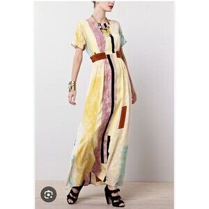 SOLD* Anthropologie H by Helen Bullock Penelope Dress Womens 2 Maxi 100% Silk